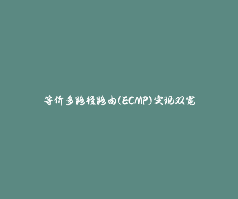 等价多路径路由(ECMP)实现双宽带上网
