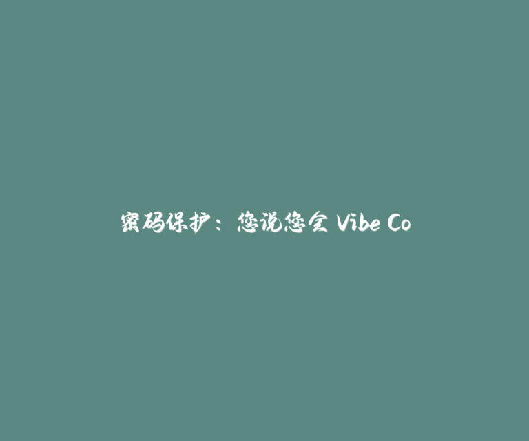 密码保护：您说您会 Vibe Coding ？